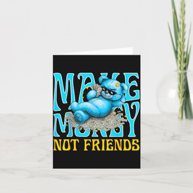 Cartão Streetwear Retro Matching Gamma Blue Make Money No (Frente)