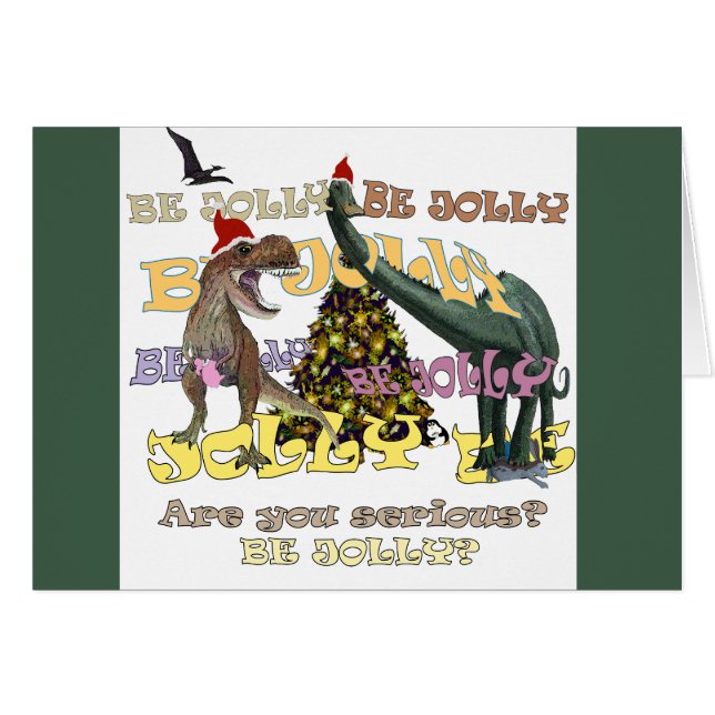 Cartão Stressful Holiday Dinosaurs (Frente Horizontal)