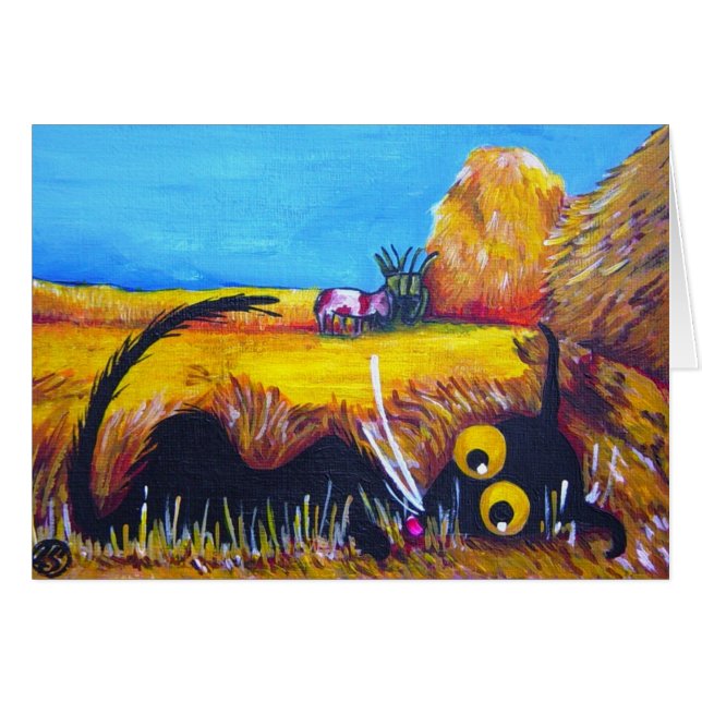 Cartão Stressie no feno! (Frente Horizontal)