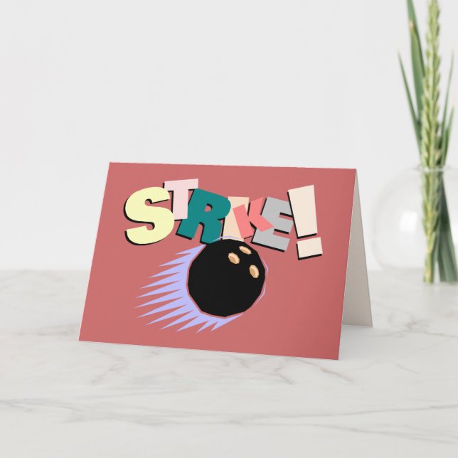 Cartão strike! Bowling or congratulations (Frente)