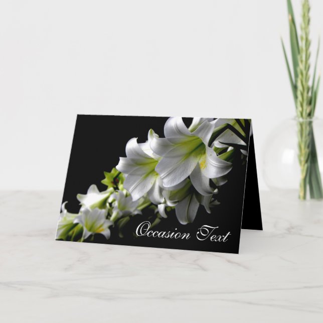 Cartão String of White Lily/Your Occasion Greeting Card (Frente)