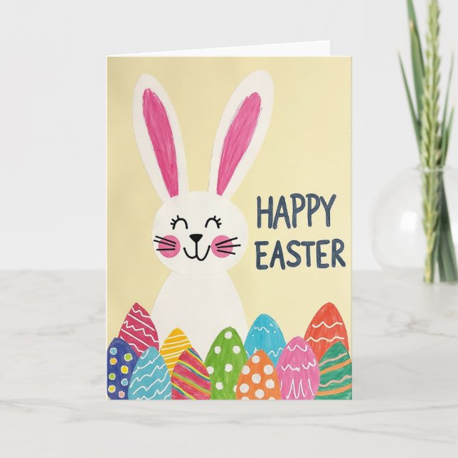 Cartão Striped Egg Rabbit Paper Card (Frente)