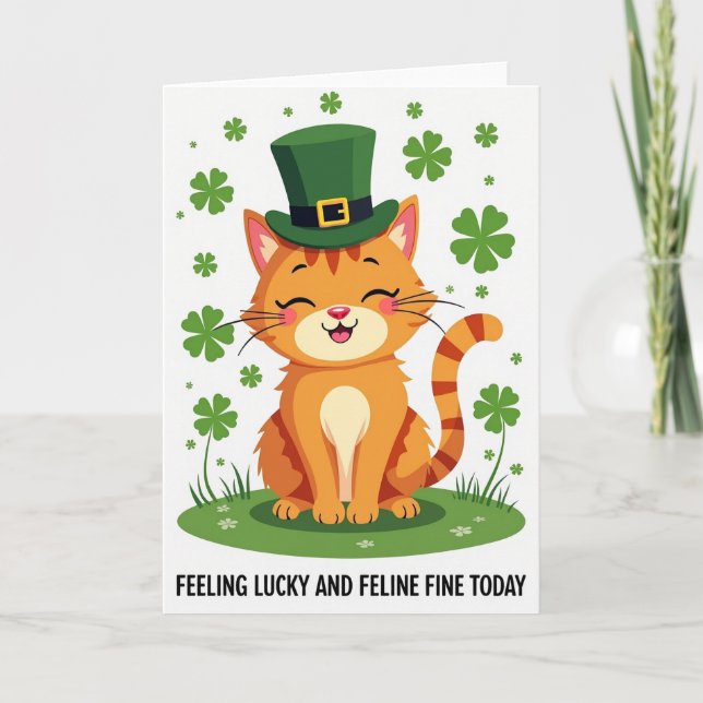Cartão Striped Tabby Luck Card (Frente)