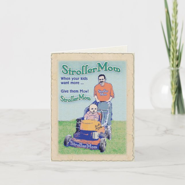 Cartão StrollerMow birthday (Frente)
