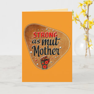 Cartão Strong as a Mother – Vintage Feminine Badge