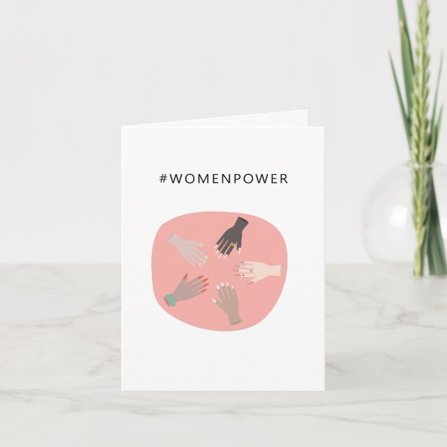 Cartão strong  girl power happy women's day feminist (Frente)