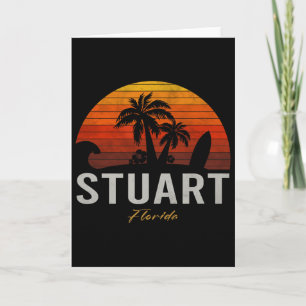 Cartão Stuart Flórida Retro Surfista Praia Vintage