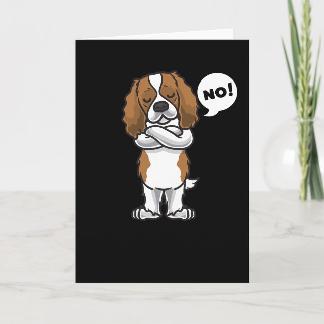 Cartão Stubborn Cavalier King Charles Spaniel Dog (Frente)