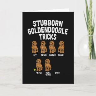 Cartão Stubborn Goldendoodle truques engraçados treinador