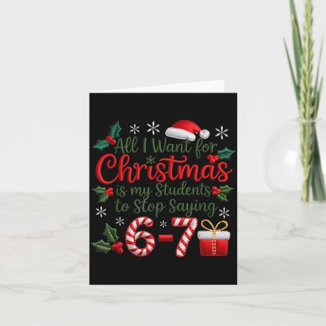 Cartão Students Saying 6-7 67 Six Seven Funny Teachers Ch (Frente)