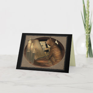 Cartão Studying Cat Lessons