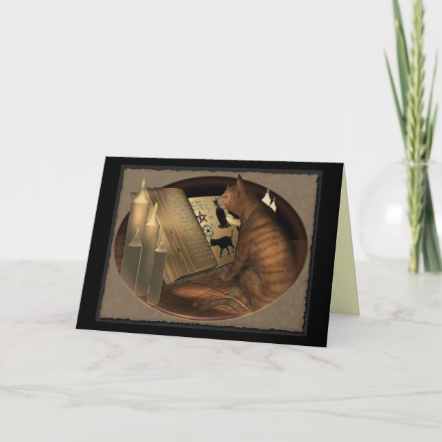 Cartão Studying Cat Lessons (Frente)