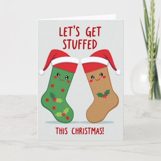 Cartão Stuffed Christmas Stocking Card (Frente)