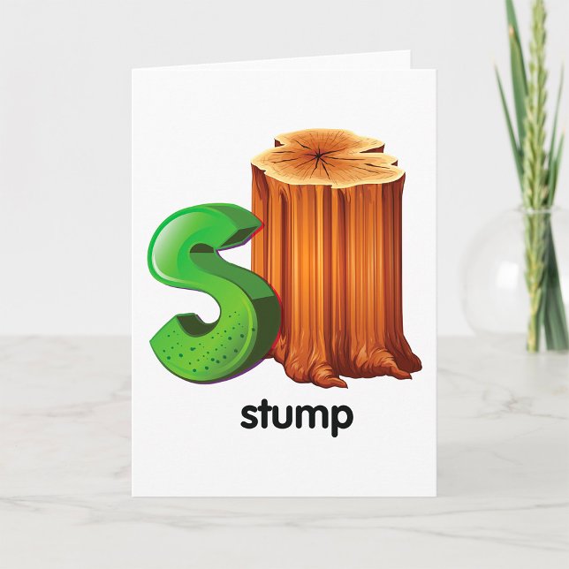 Cartão Stump Alphabet - Letra S, Trechos Divertidos, Arte (Criador carregado)
