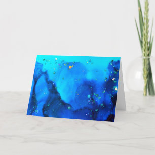 Cartão Stunning Ocean Holographic Alcohol Ink Painting