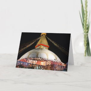 Cartão Stupa Boudhanath, Catmandu à noite - Nepal Card