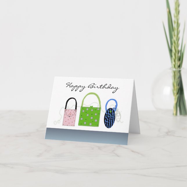 Cartão Stylish Purses Birthday Greeting (Frente)