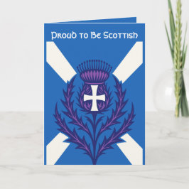 Cartão Stylized Thistle St Andrews Cross and Saltire