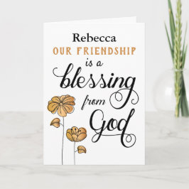Cartão Sua Amizade é uma Bênção de Deus