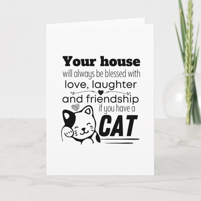 Cartão Sua casa será sempre abençoada com amor, (Frente)