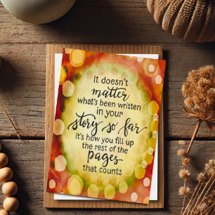 Cartão Sua citação de história: Bonito graduação em Abstr