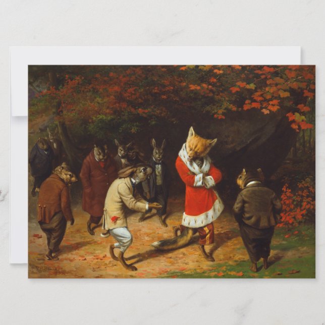 Cartão Sua Majestade Recebe (por William Holbrook Beard) (Frente)