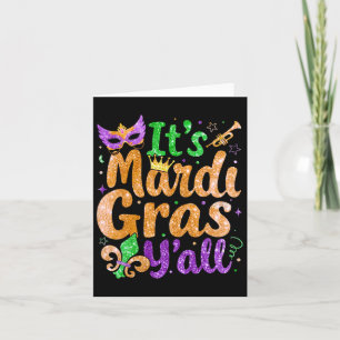 Cartão Sua Máscara do Mardi Gras Yall Mardi Gras Party