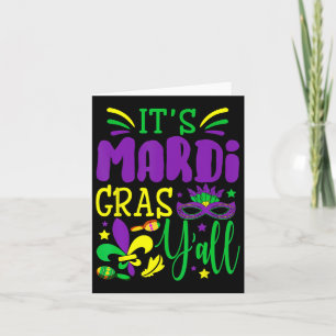 Cartão Sua Máscara do Mardi Gras Yall Mardi Gras Party