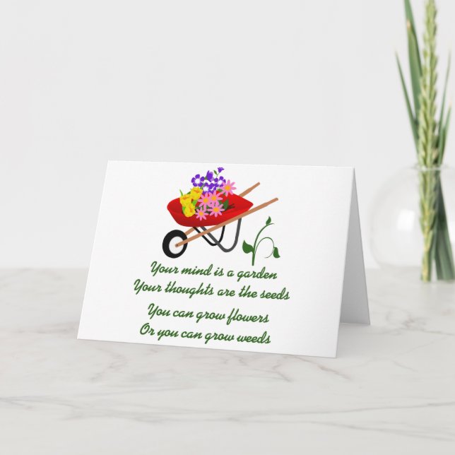 Cartão Sua mente é um Jardim (Frente)