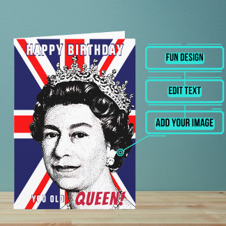 Cartão Sua velha rainha Gay feliz aniversário