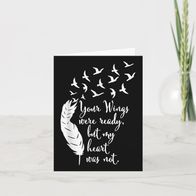 Cartão Suas Asas Estavam Prontas, Dia da Memória, Em Memó (Frente)