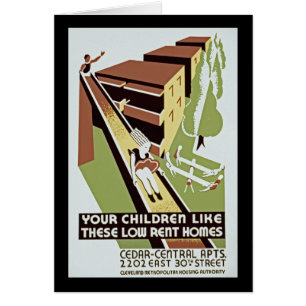 Cartão Suas crianças gostam destas baixas casas do