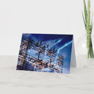 Cartão Subestação de potência elétrica