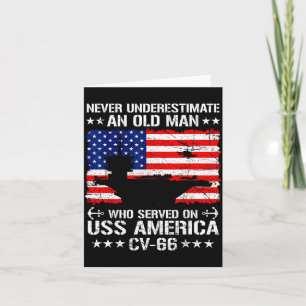Cartão Subestimar um velho que serviu no USS America