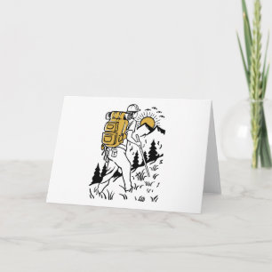 Cartão Subindo Montanha Caminhando