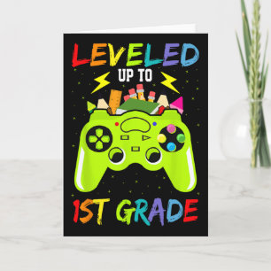 Cartão Subiu Para o 1º Ano Gamer de Volta às Aulas Primei