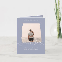 Cartão Sublime A FOTO Minimalista Salvar A Data Azul Derr