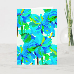 Cartão Sublime Himalayan Poppy Aqua Green Padrão Floral