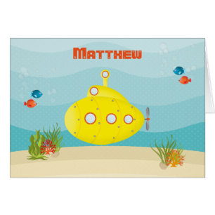 Cartão Submarino Amarelo Profundo