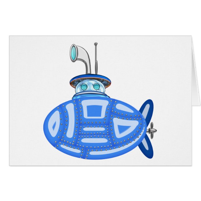Cartão Submarino azul (Frente Horizontal)