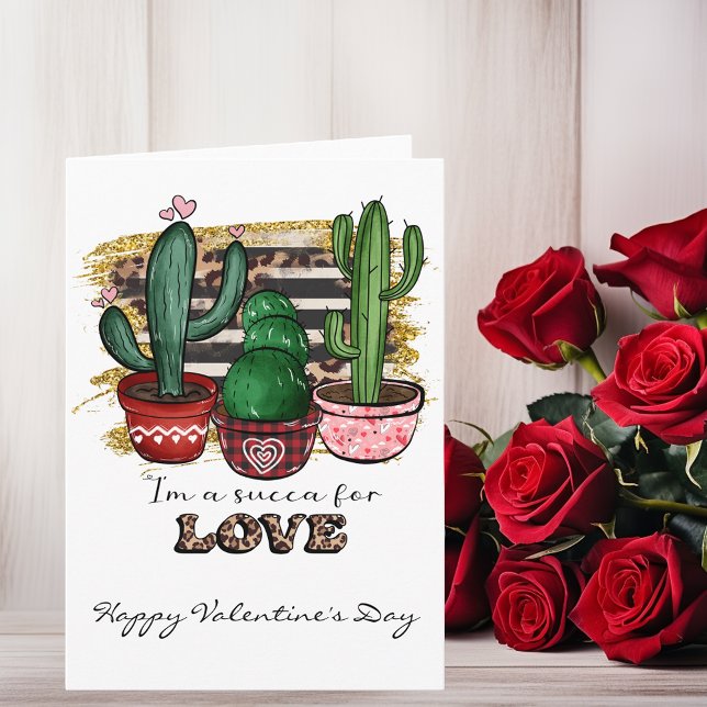 Cartão Succa por Love Cactus Succult Dia de os namorados (Criador carregado)