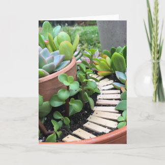 Cartão Succulent Fairy Garden Greeting Card