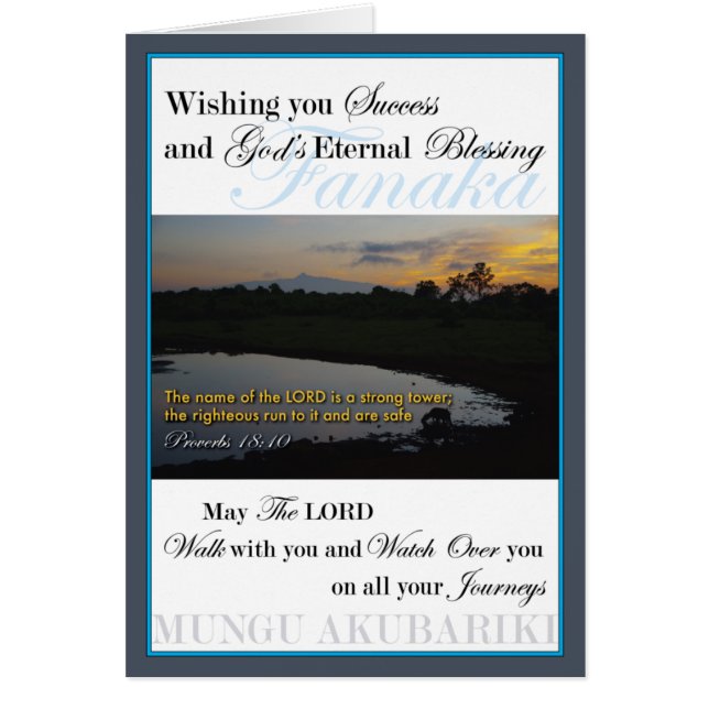 Cartão Sucesso do nascer do sol do Monte Quénia (Frente)