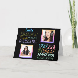 Cartão Sucesso no Exame COLAGEM DE FOTOS Parabéns