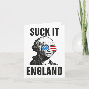 Cartão Suck-it Inglaterra Engraçado 4 de julho George Was