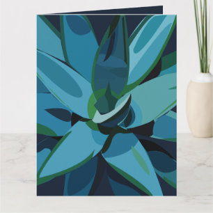 Cartão Suculentas Agave Azul Cacto Suculentas