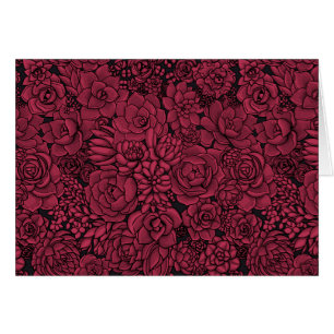 Cartão Suculentos na Viva Magenta - Cor do Ano 2023