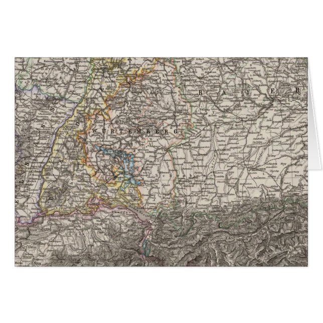 Cartão Sudoeste da Alemanha e Suiça (Frente Horizontal)