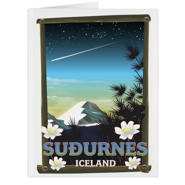 Cartão Suðurnes iceland poster de viagens (Frente)