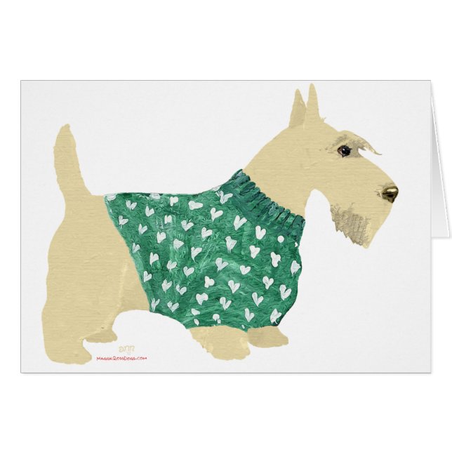Cartão Suéter de Terrier Escocês Trigo (Frente Horizontal)